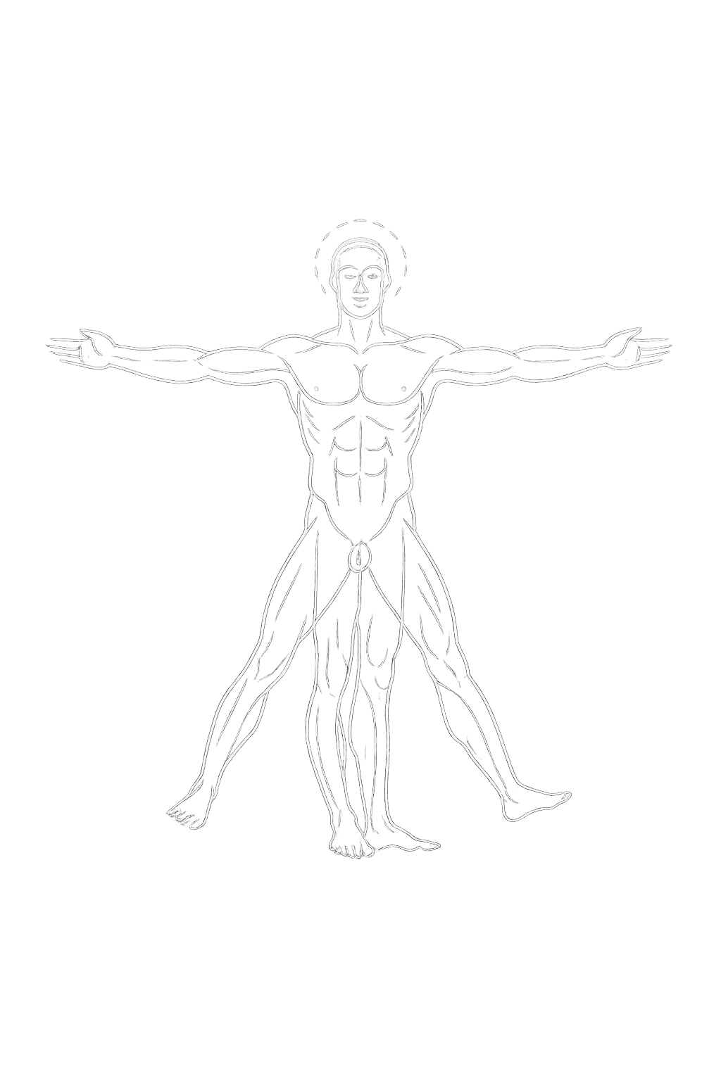 Human outline surrounded by an energy aura that reflects the active mode.